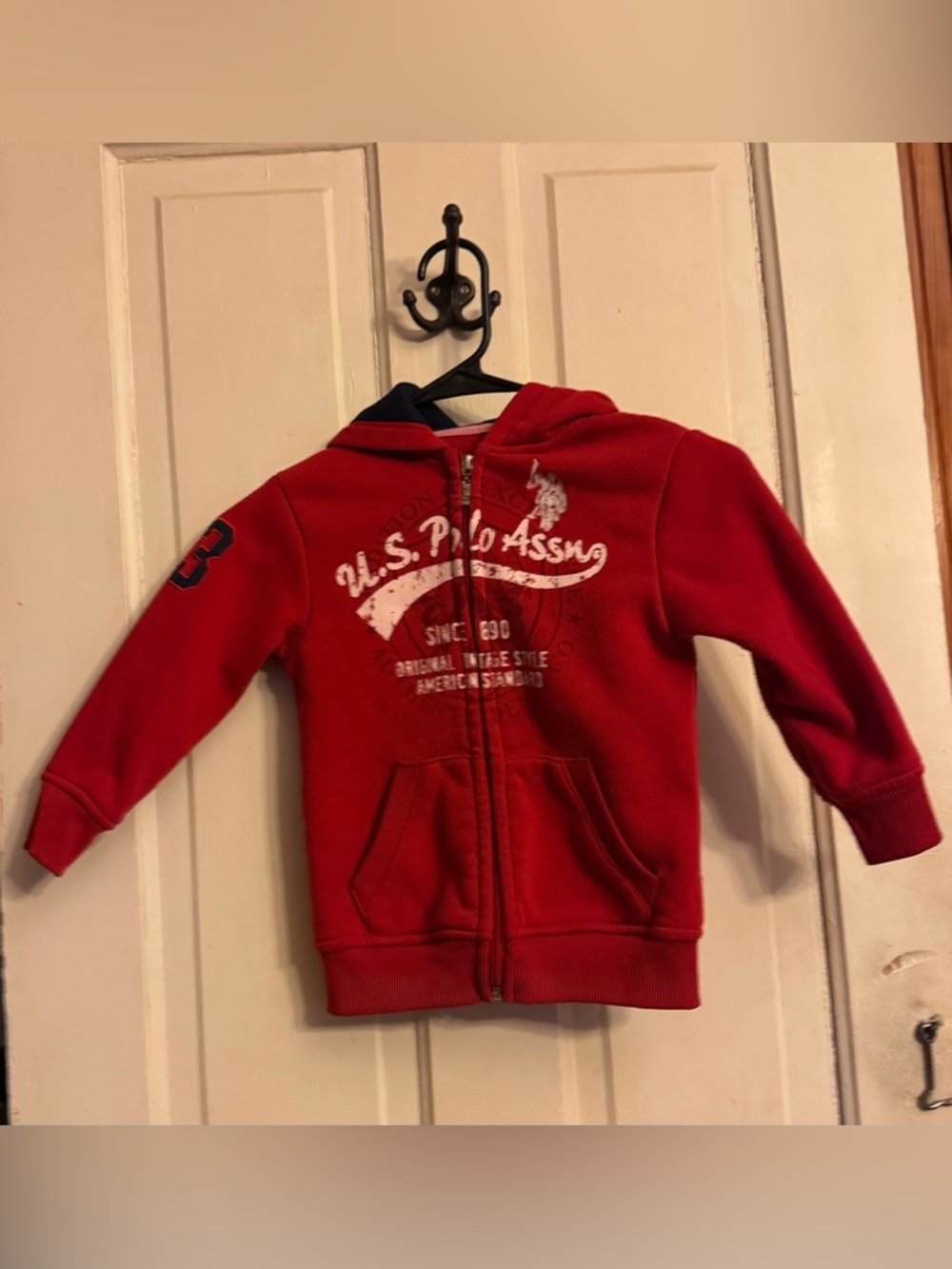 U.S. Polo Assn. Kids Red Hooded Zip Sweatshirt